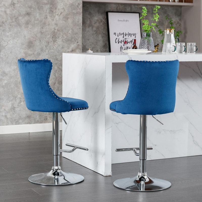 Swivel Adjustable Height Barstools Set of 2 by HouseOfZazla