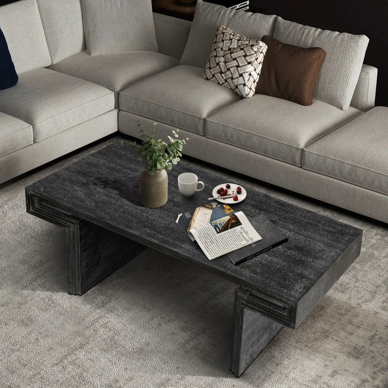 American Vintage Industrial Coffee Table, Double Tier Design by Unique Piece Furniture