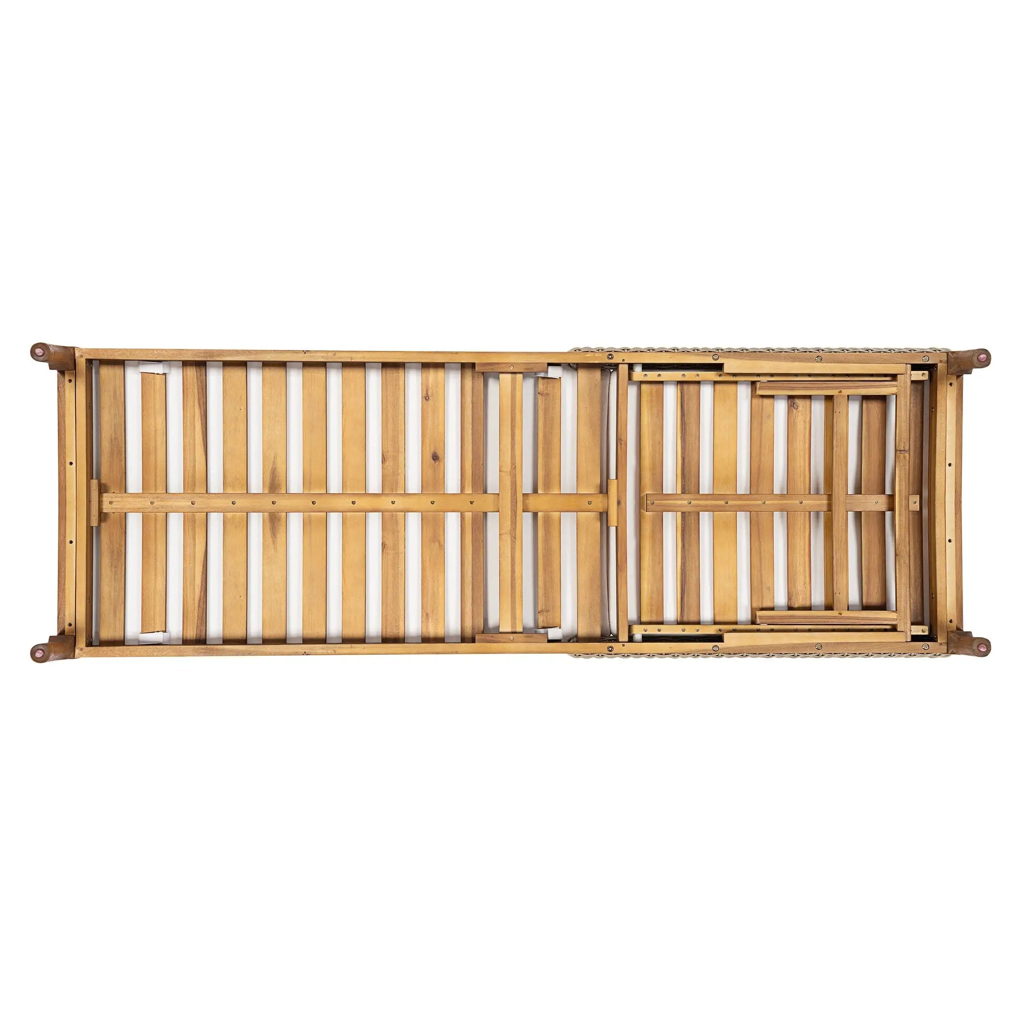 76.8" Solid Acacia Wood Sun Lounger Set of 2 with Cushions by HouseOfZazla