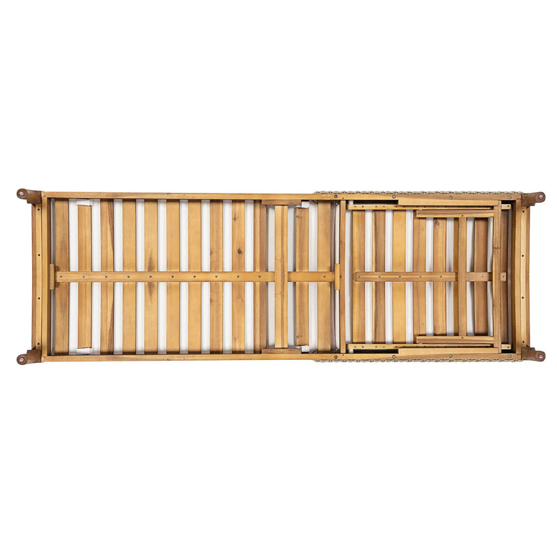 76.8" Solid Acacia Wood Sun Lounger Set of 2 with Cushions by HouseOfZazla