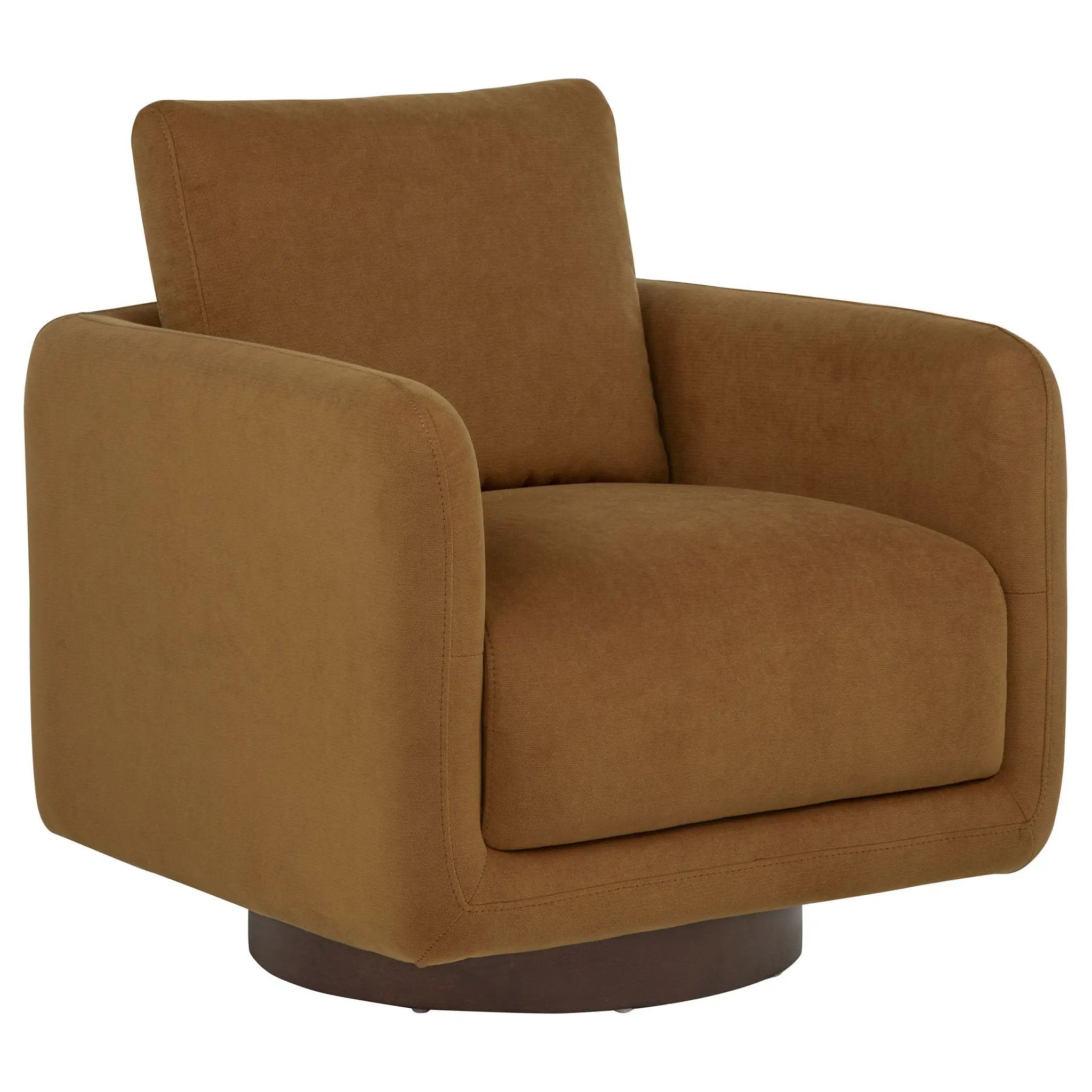 Iris Fabric Upholstered Swivel Accent Chair Rust by Unique Piece Furniture