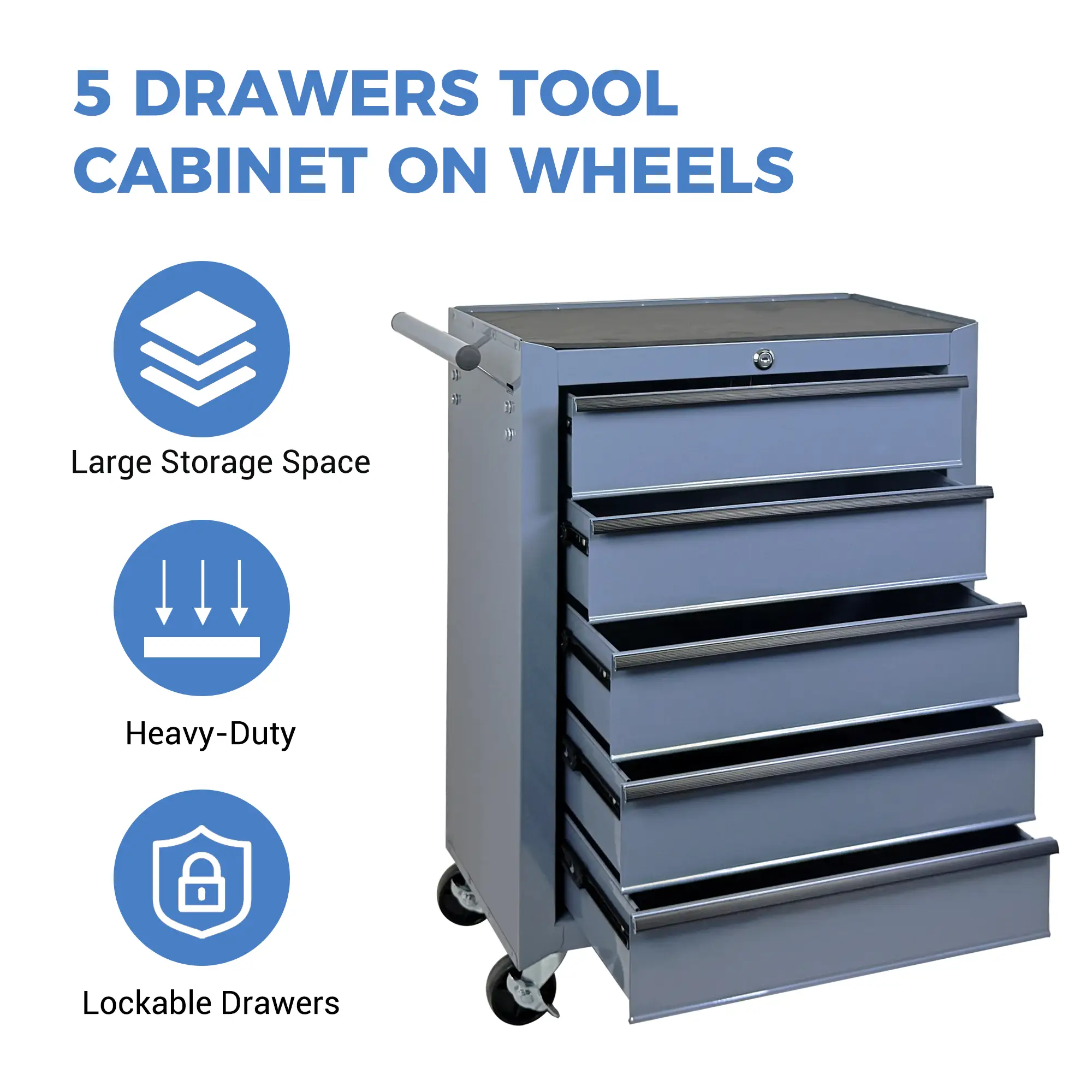 Rolling Metal Tool Chest with 5 Drawers by HouseOfZazla