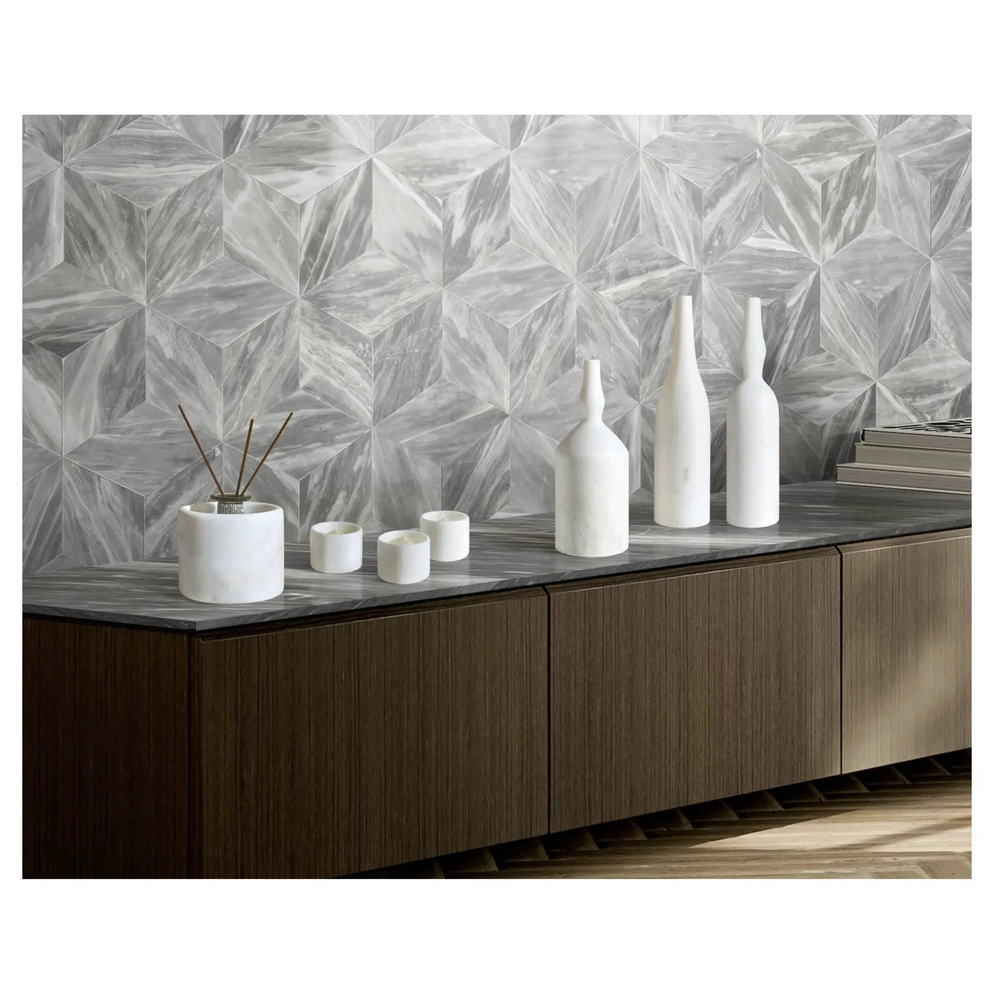 7 Pieces Luxury Natural Marble Living Room Accessories Set by Unique Piece Furniture