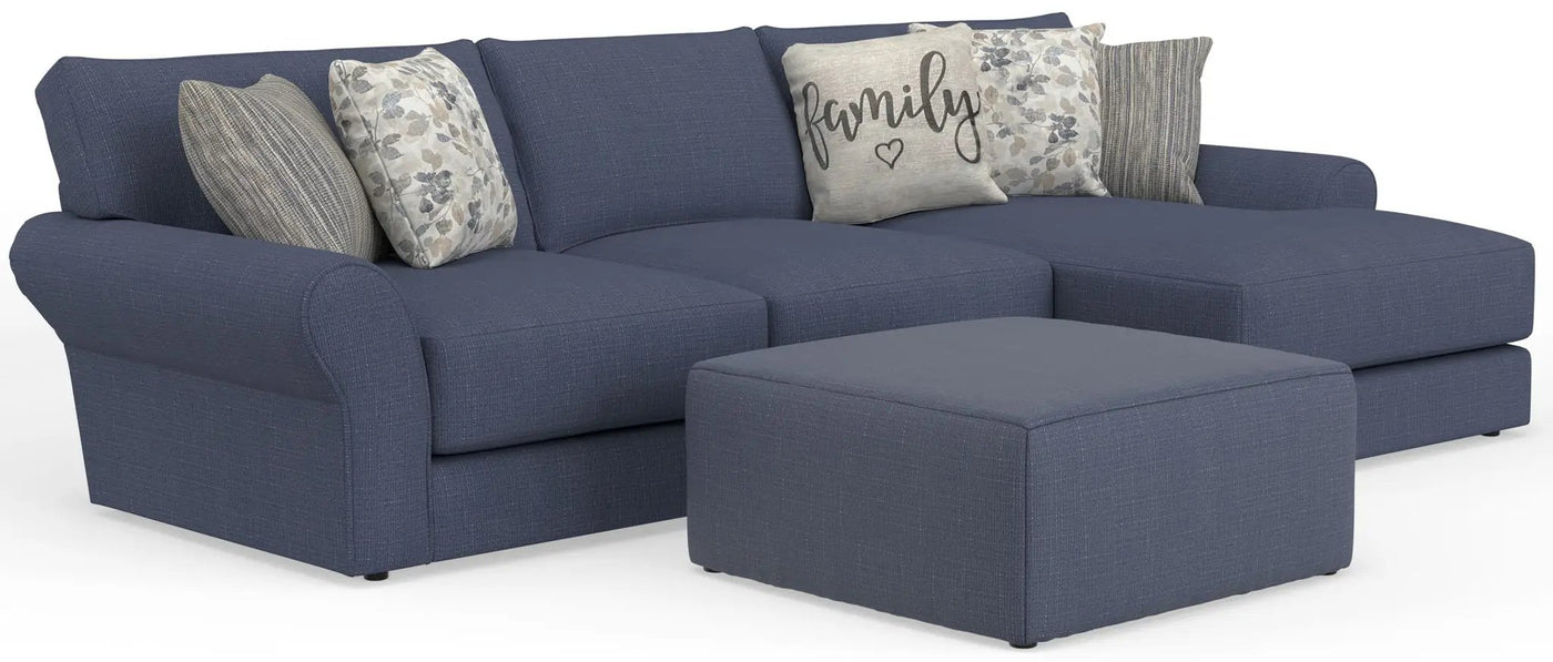 Cape May - Sofa Chaise With Comfort Coil Seating, 41" Cocktail Ottoman And 5 Accent Pillows Included by Unique Piece Furniture