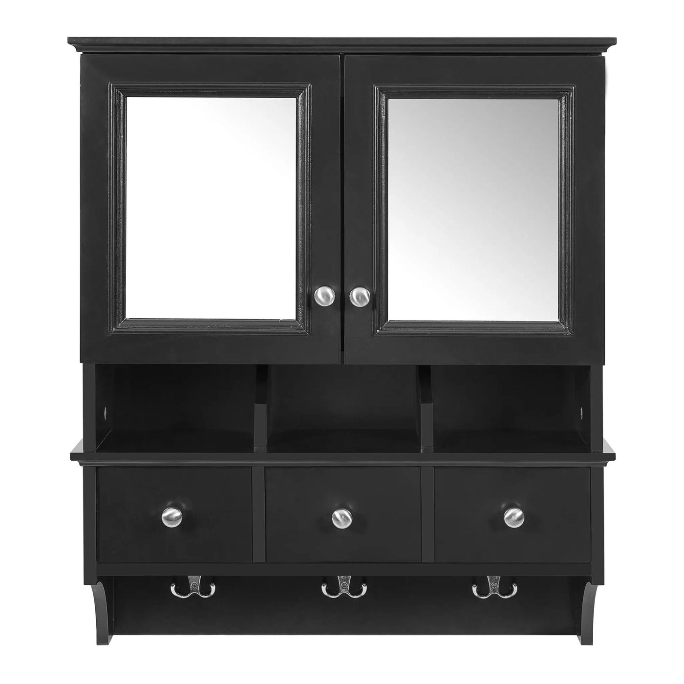 Modern Bathroom Mirror Cabinet With Drawers, Organizer Hooks, And High-Definition Mirrors by HouseOfZazla