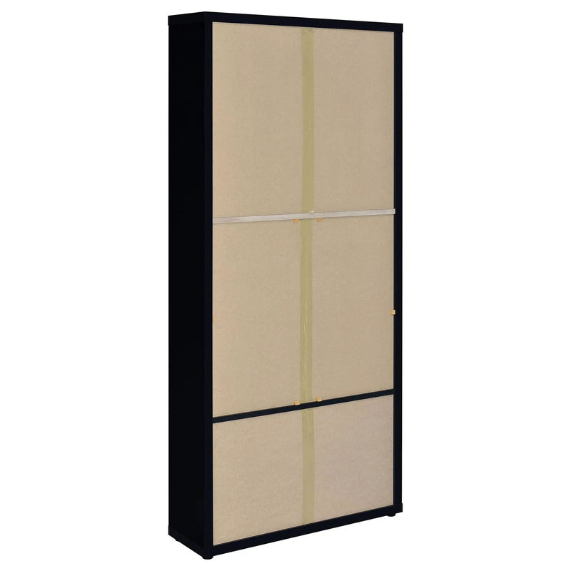 Hawthorne 4-shelf Glass Door Cabinet with Drawers Black by Unique Piece Furniture