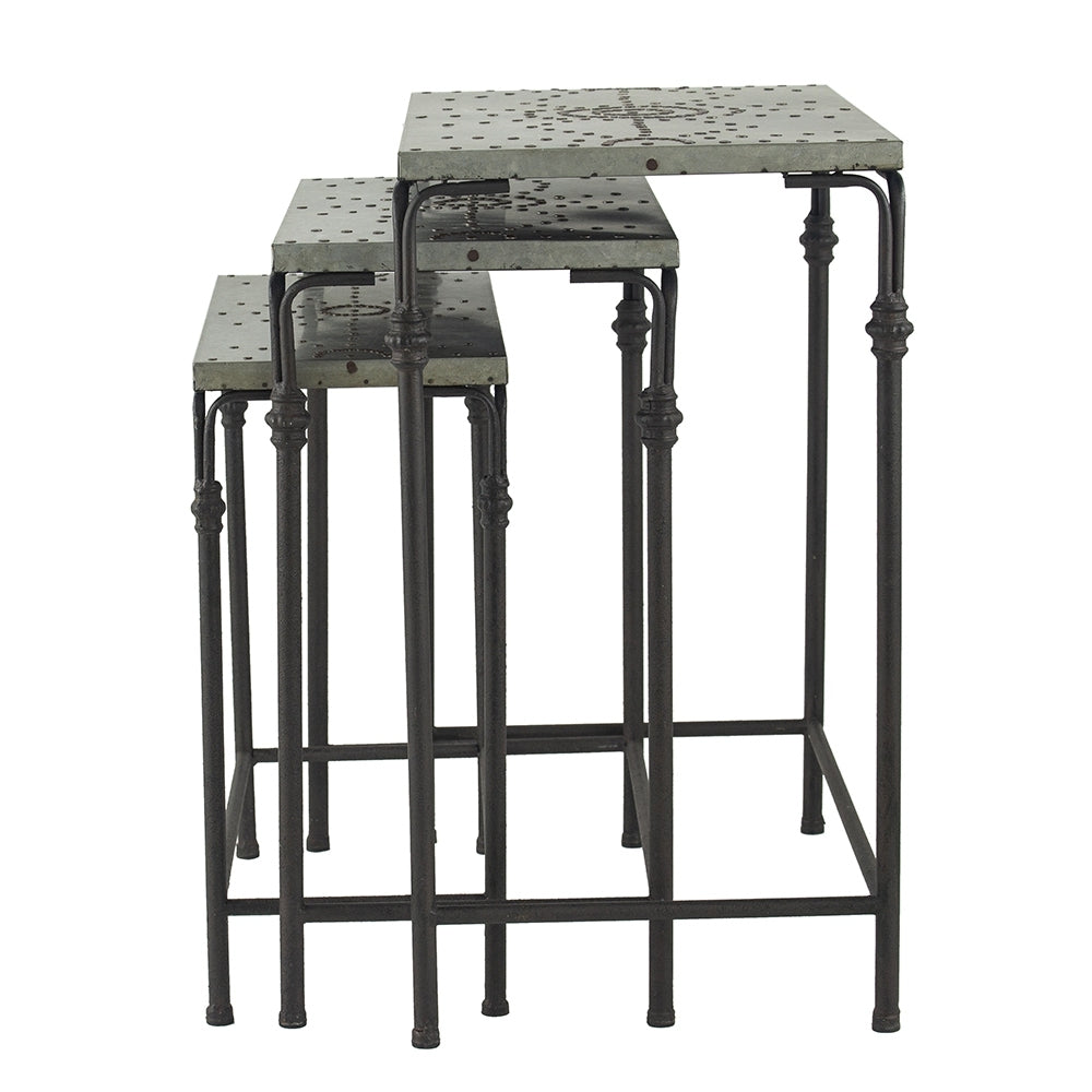 Set of 3 Gilbert Nesting Tables Metal Plant Stand by HouseOfZazla