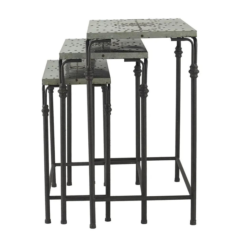 Set of 3 Gilbert Nesting Tables Metal Plant Stand by HouseOfZazla