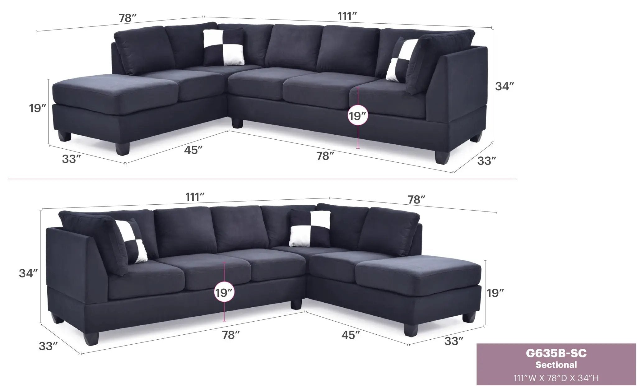 Malone - Comfort Sectional by Unique Piece Furniture