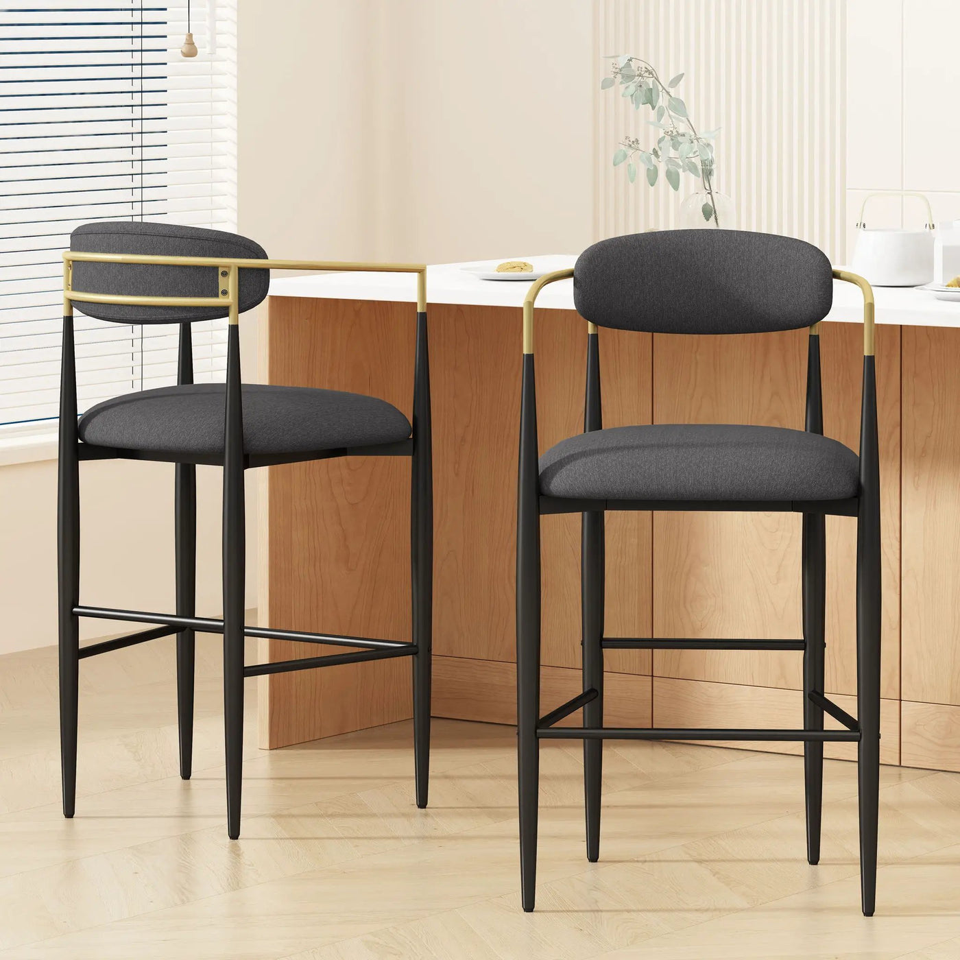 Upholstered Bar Stools With Backs For Kitchen Island (Set of 2) by HouseOfZazla