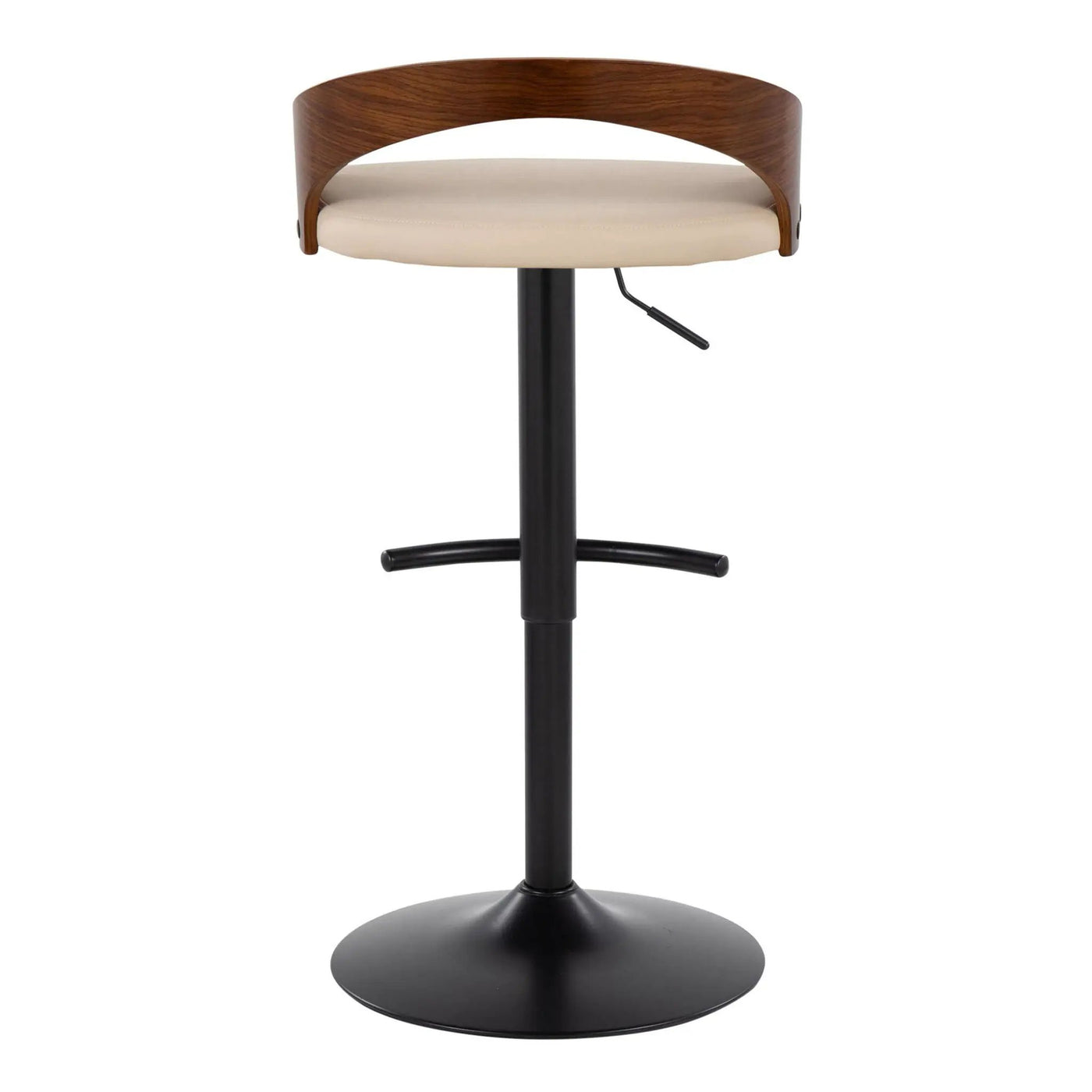 Grotto - Contemporary Adjustable Barstool With Swivel With Rounded T Footrest (Set of 2) by HouseOfZazla