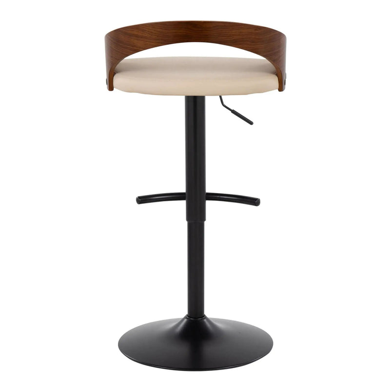Grotto - Contemporary Adjustable Barstool With Swivel With Rounded T Footrest (Set of 2) by Unique Piece Furniture