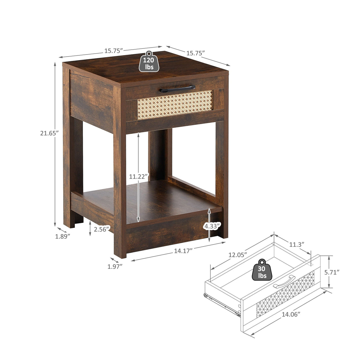 Modern Rattan Nightstand with Functional Drawer - Available in 3 Colors, photo 40 of 40