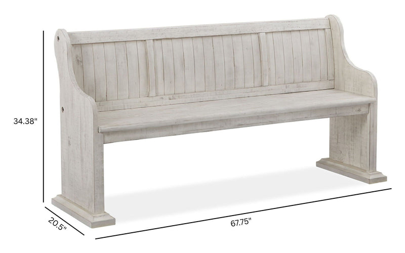 Bronwyn - Bench With Back - Alabaster, photo 6 of 7