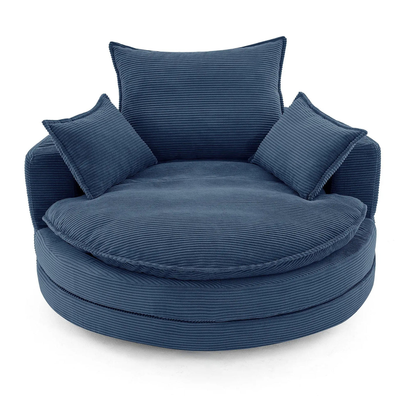 360° Swivel Accent Barrel Chair With Dual Layer Cushion And 3 Removable Pillows by Unique Piece Furniture