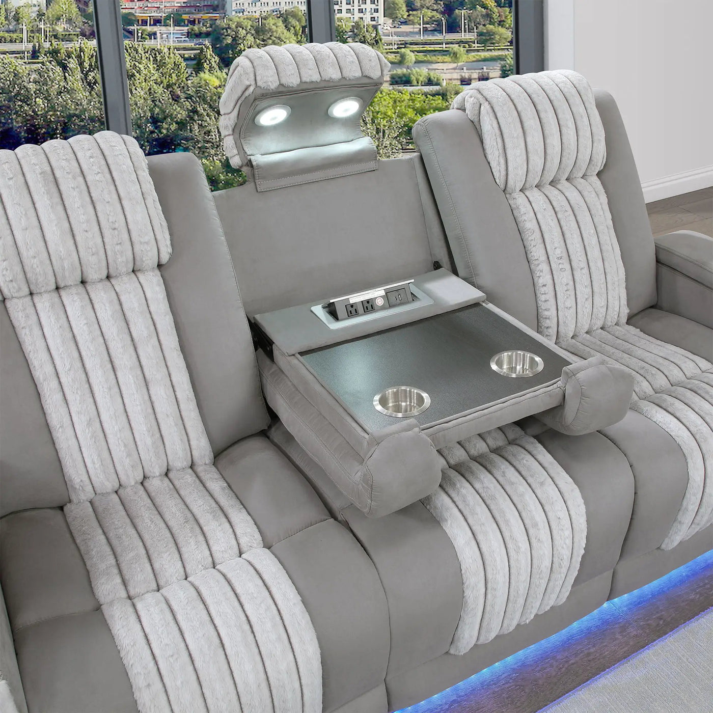 Duran - Power Reclining Sofa With Power Headrest by HouseOfZazla