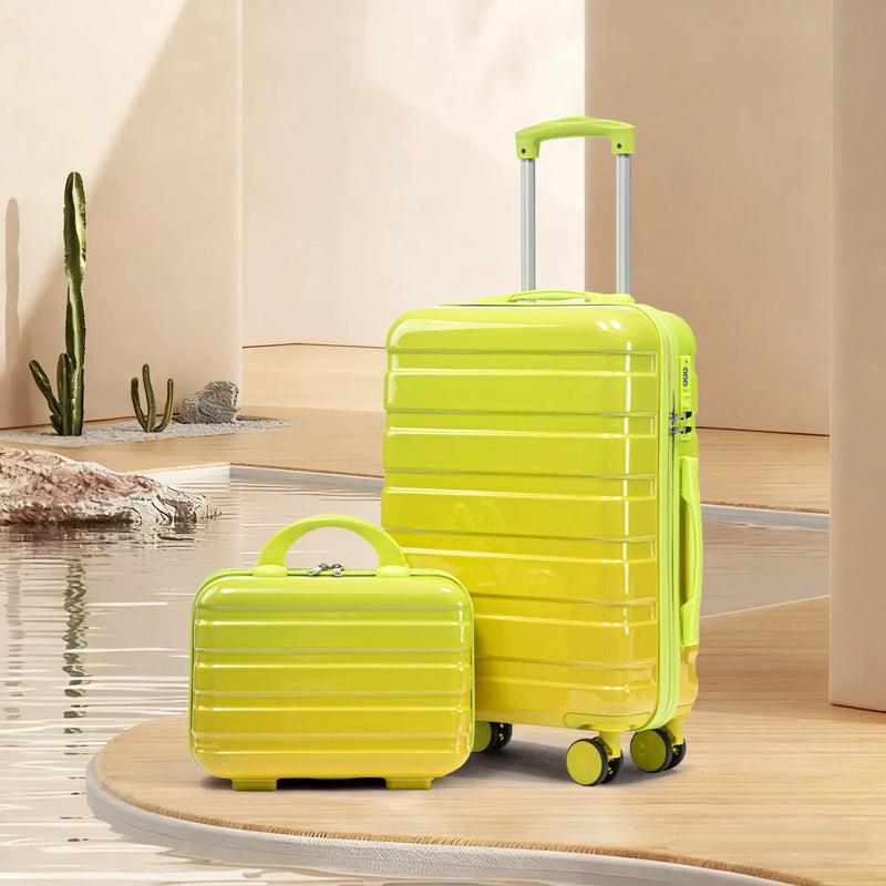 14'/20' 2-Piece PC Spinner Wheel Luggage Set with Gradient Color and Lock by HouseOfZazla