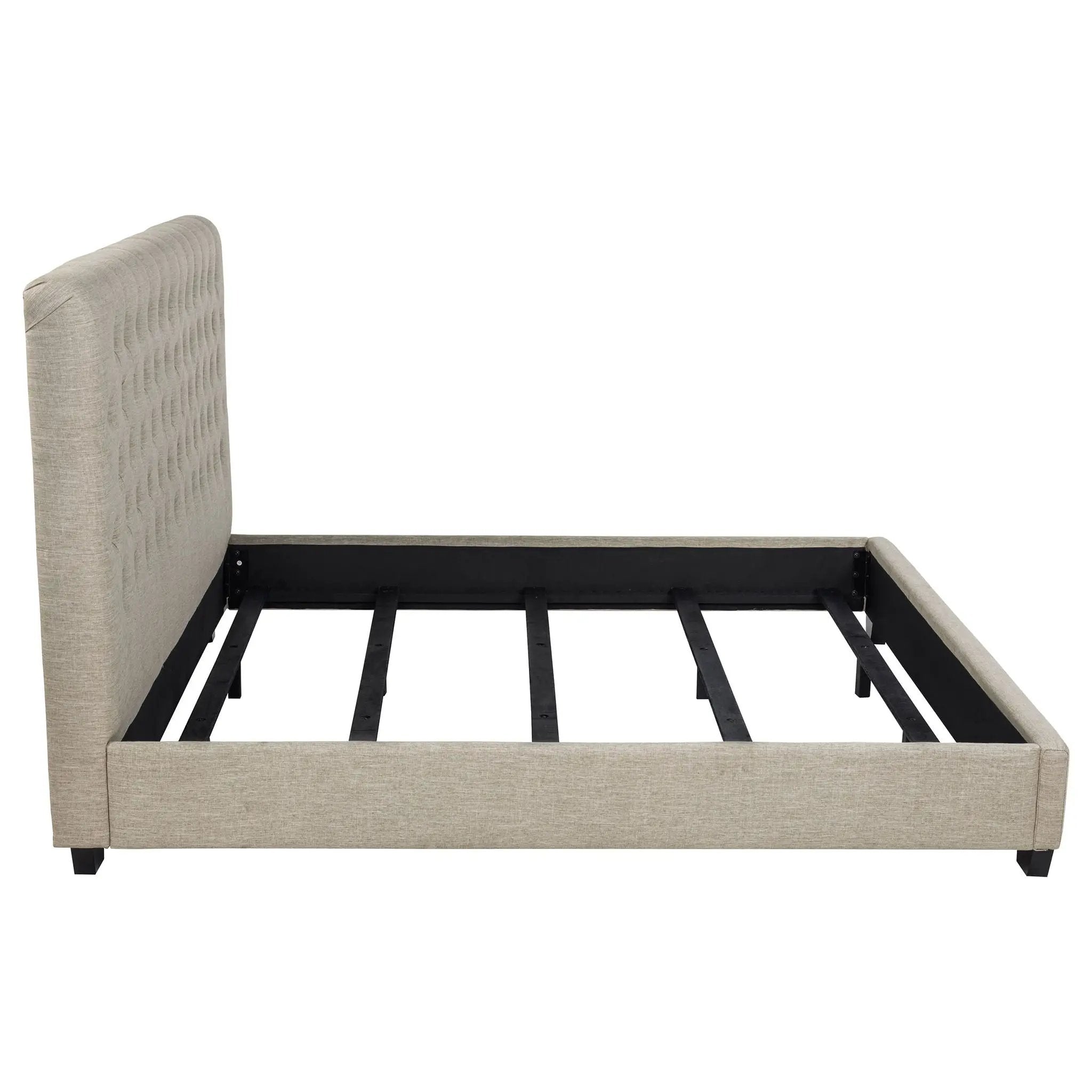 Chloe Upholstered Eastern King Panel Bed Oatmeal by Unique Piece Furniture