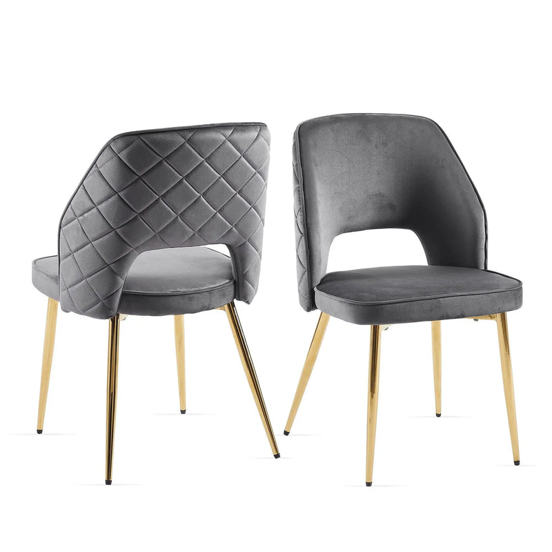 Dining Chairs With Metal Legs And Hollow Back Upholstered Dining Chairs by Unique Piece Furniture