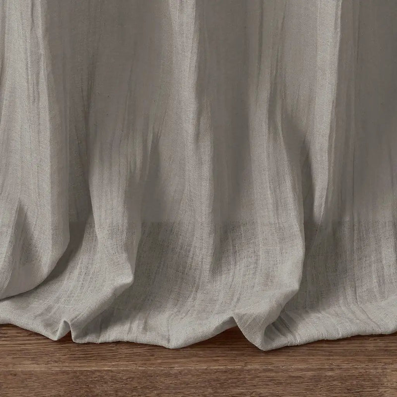 Solid Crushed Curtain Panel Pair (2 Pcs) - Grey by HouseOfZazla