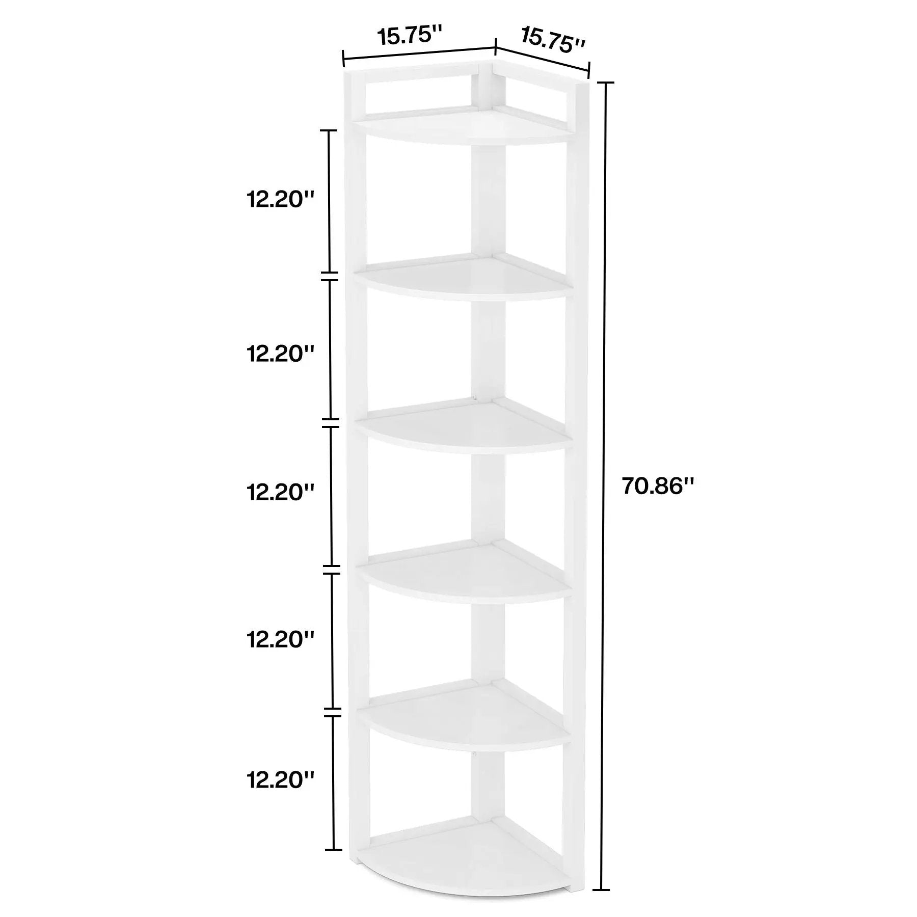 Tall 6 Tier Corner Bookshelf For Living Room by HouseOfZazla
