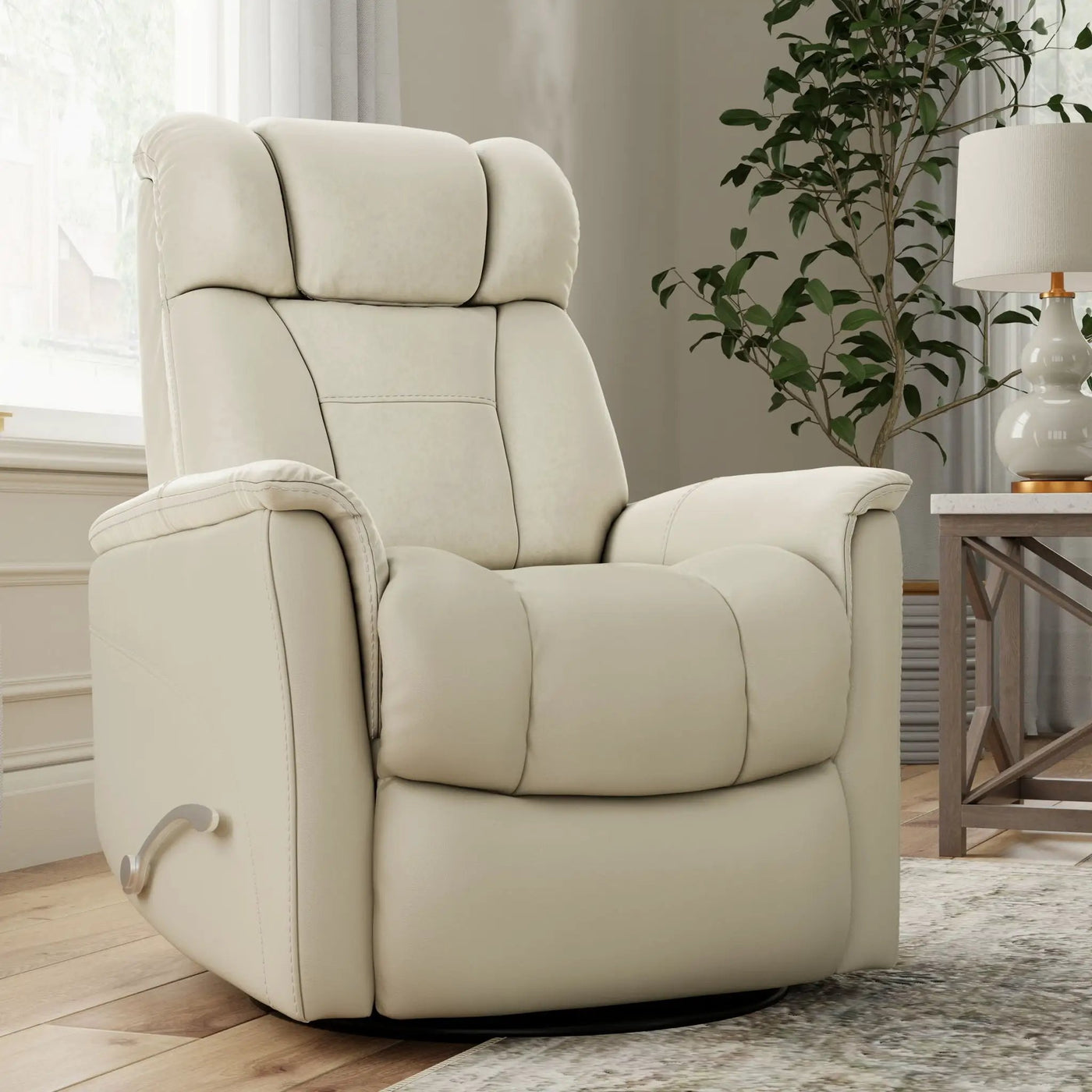 Bentley - Swivel Glider Recliner With Manual Adjustable Headrest & Footrest by HouseOfZazla