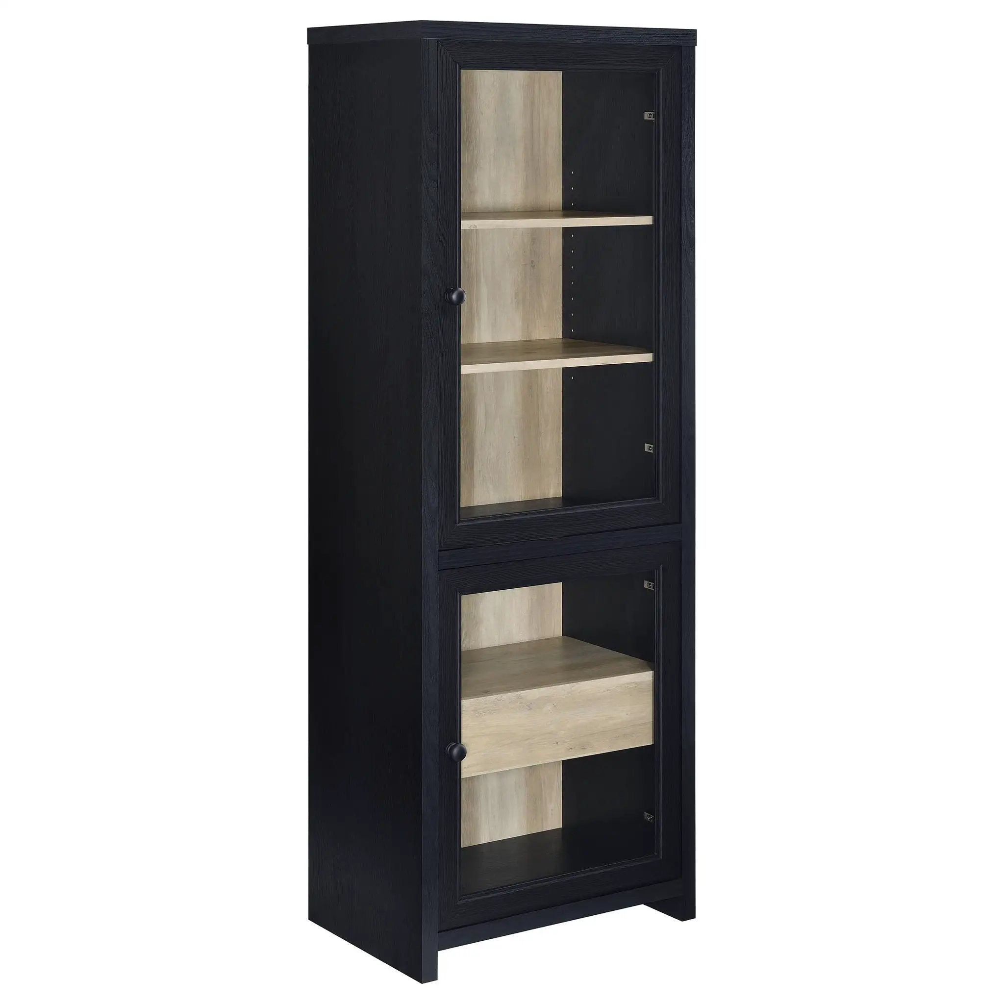 Denison 67-inch 2-door Media Tower Storage Cabinet Black by Unique Piece Furniture