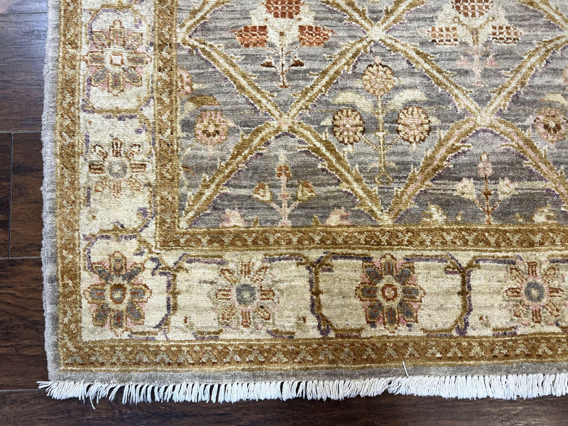 Pakistani Peshawar Rug 3.6 x 5, Safavieh Wool Handmade Hand Knotted Vintage Rug, Panel Design Oriental Carpet, Pair C by Jewel Rugs