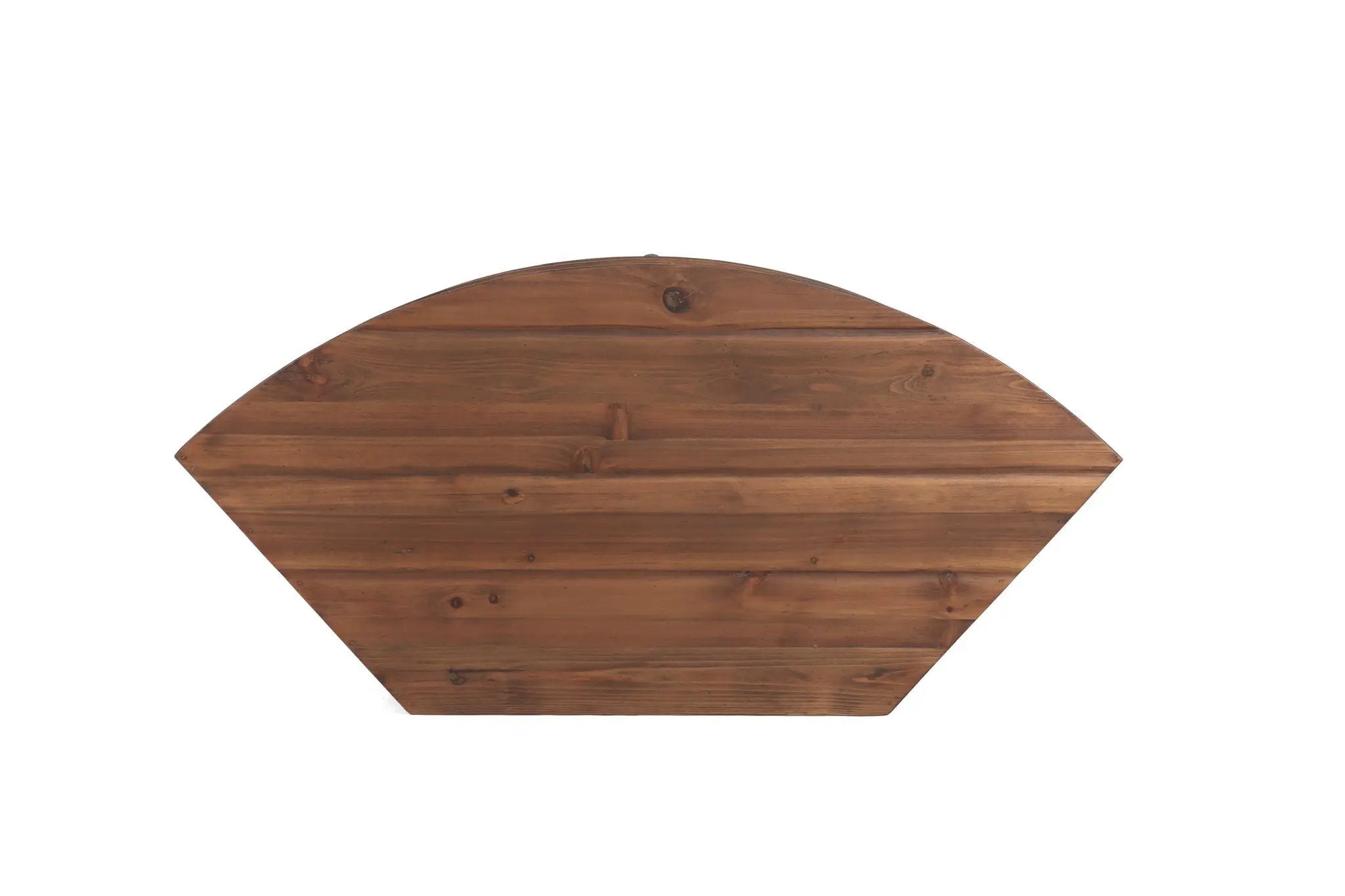 Fan Shape Reclaimed Wood Corner Media Table For Living Room Wise Use Your Space - Natural by HouseOfZazla
