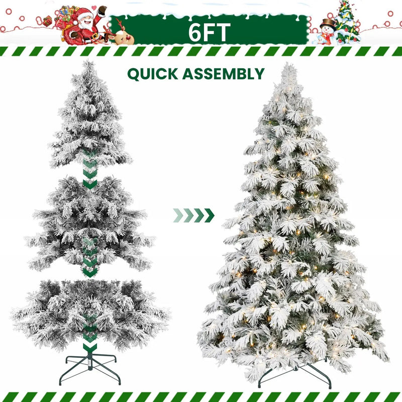 7ft Flocked Scarecrow-Shaped Christmas Tree with 360 Warm Lights by HouseOfZazla