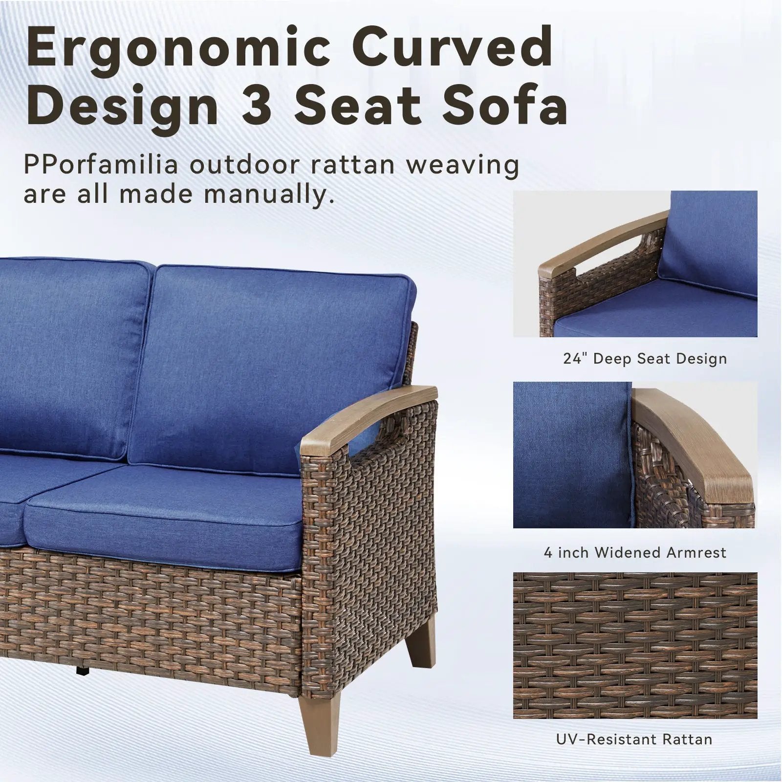 73.6" Wide Outdoor Wicker Patio Sofa by HouseOfZazla