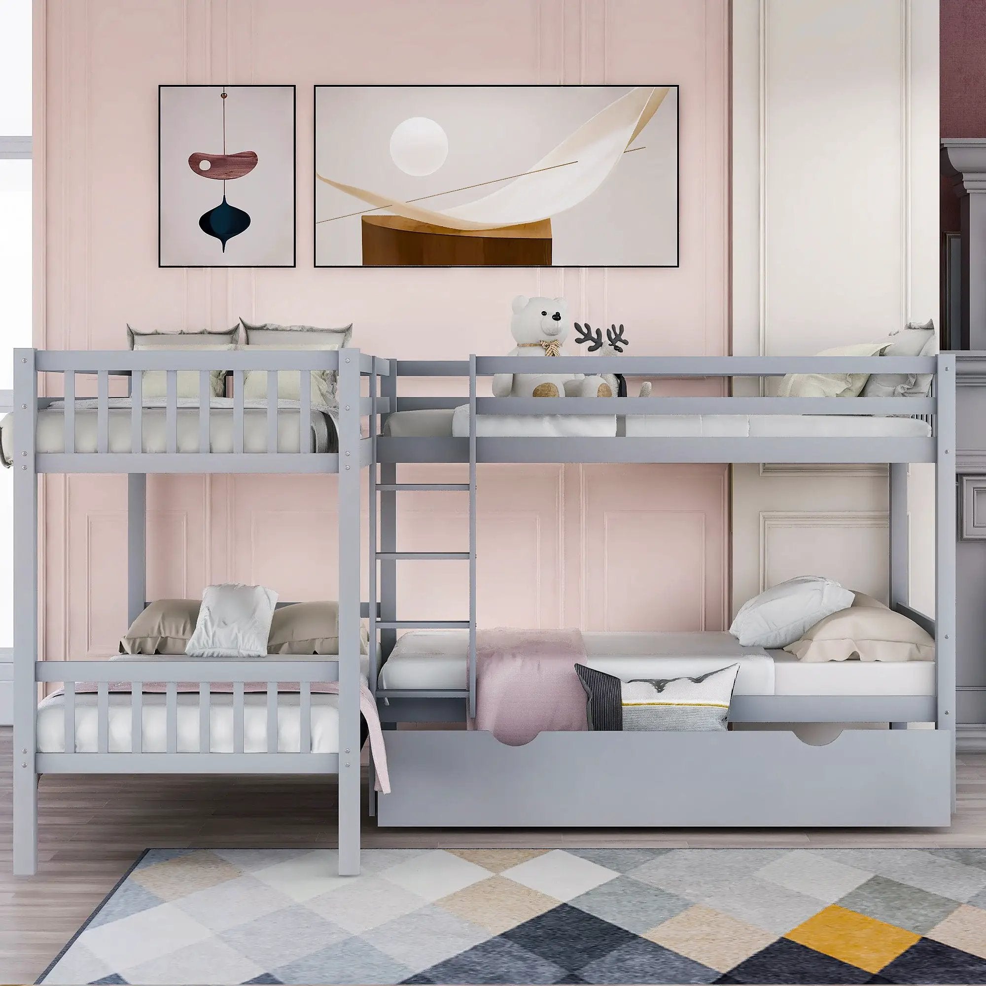 L Shaped Bunk Bed With Drawers by Unique Piece Furniture