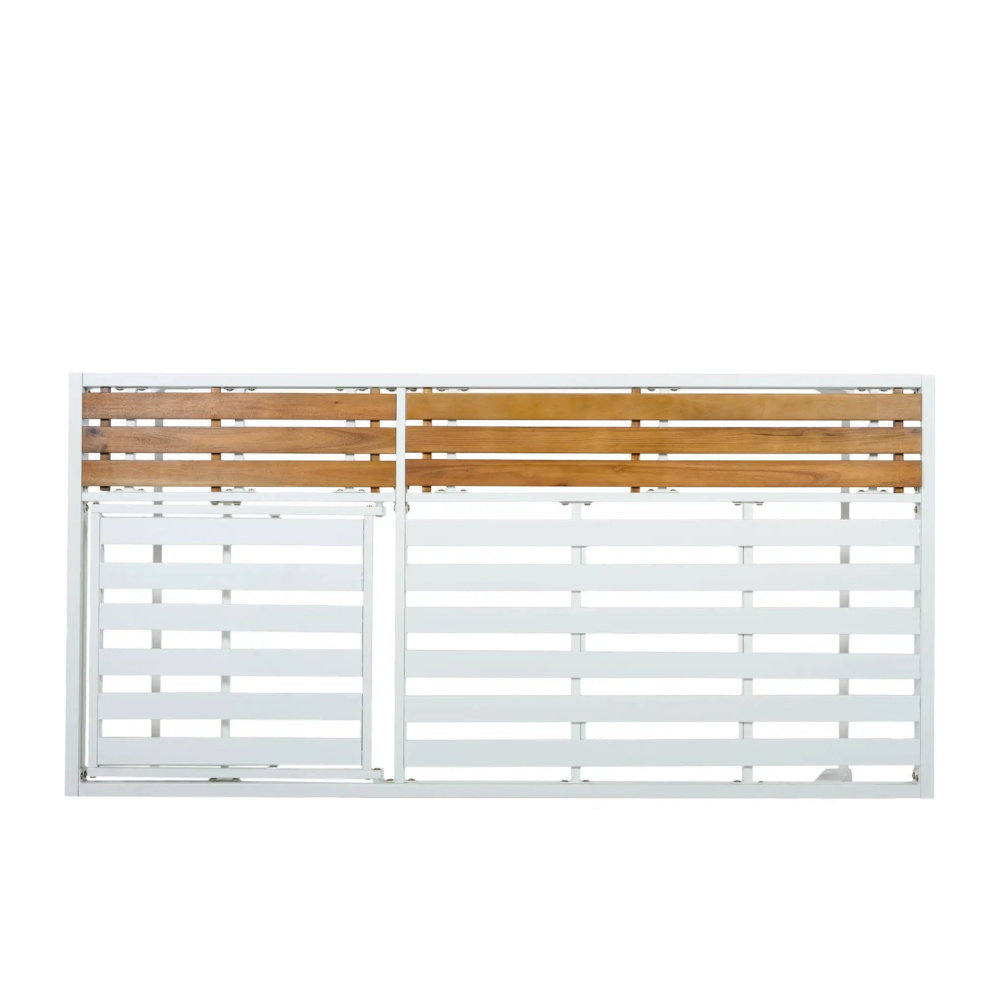White Iron + Teak Finish Chaise Lounge Frame by HouseOfZazla