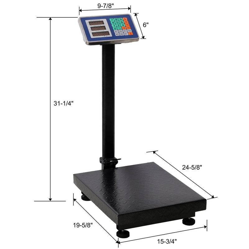 Digital Weight Computing Floor Platform Scale With Price Calculator - Black by HouseOfZazla