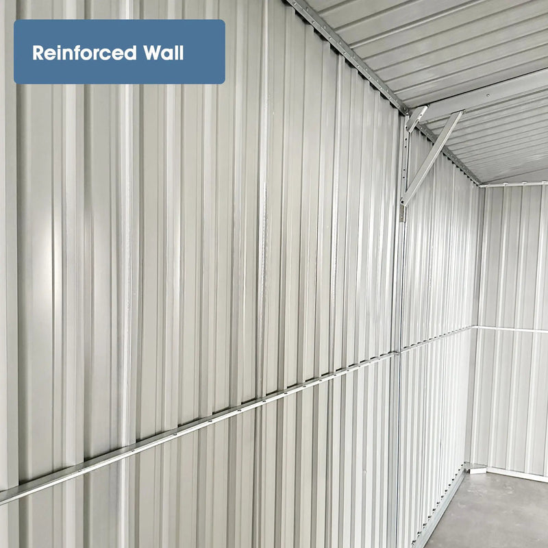 Industrial - 20' x 10' Heavy Duty Metal Garage Shed - Dark Gray by HouseOfZazla