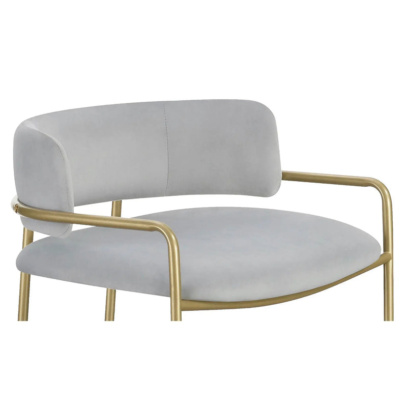 Low Back Upholstered Stool - Gray by HouseOfZazla