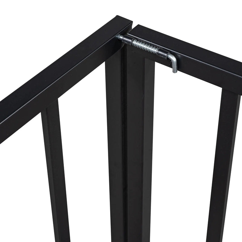 Metal Floor Bed Frame With Fence And Door by HouseOfZazla