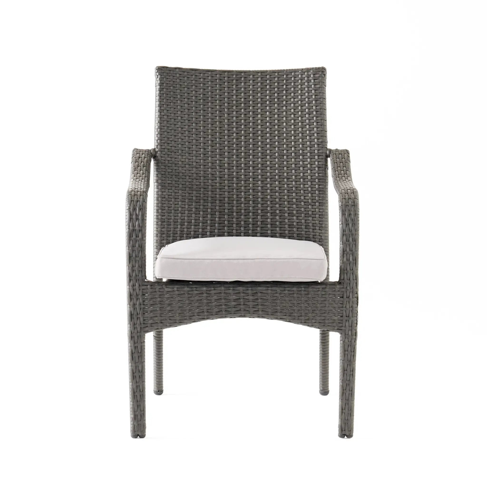 Outdoor PE Rattan Stacking Chair with Iron Frame and Cushions (Set of 4) by HouseOfZazla