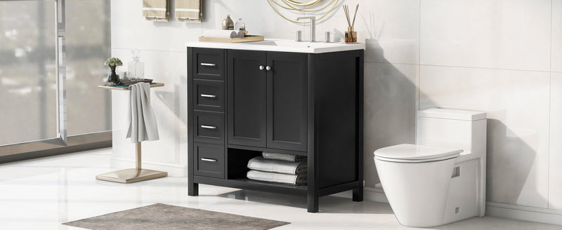 36" Bathroom Vanity with Sink Top and Storage Cabinet by HouseOfZazla