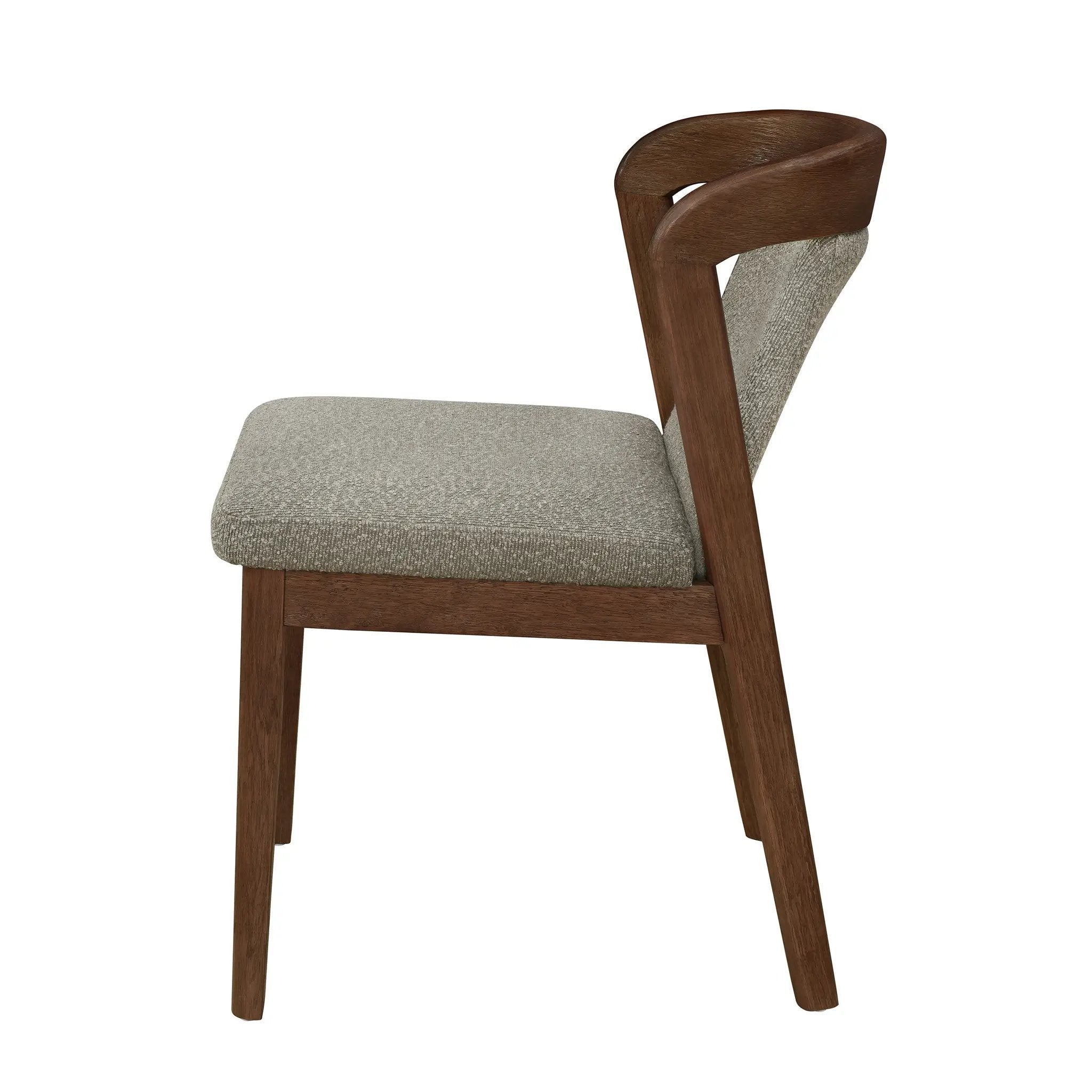 Upholstered Backrest Armless Dining Chairs (Walnut+Light Brown) by HouseOfZazla