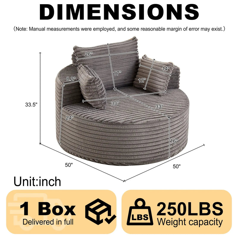 Modern Single Sofa With Backrest Pillow For Living Room by HouseOfZazla