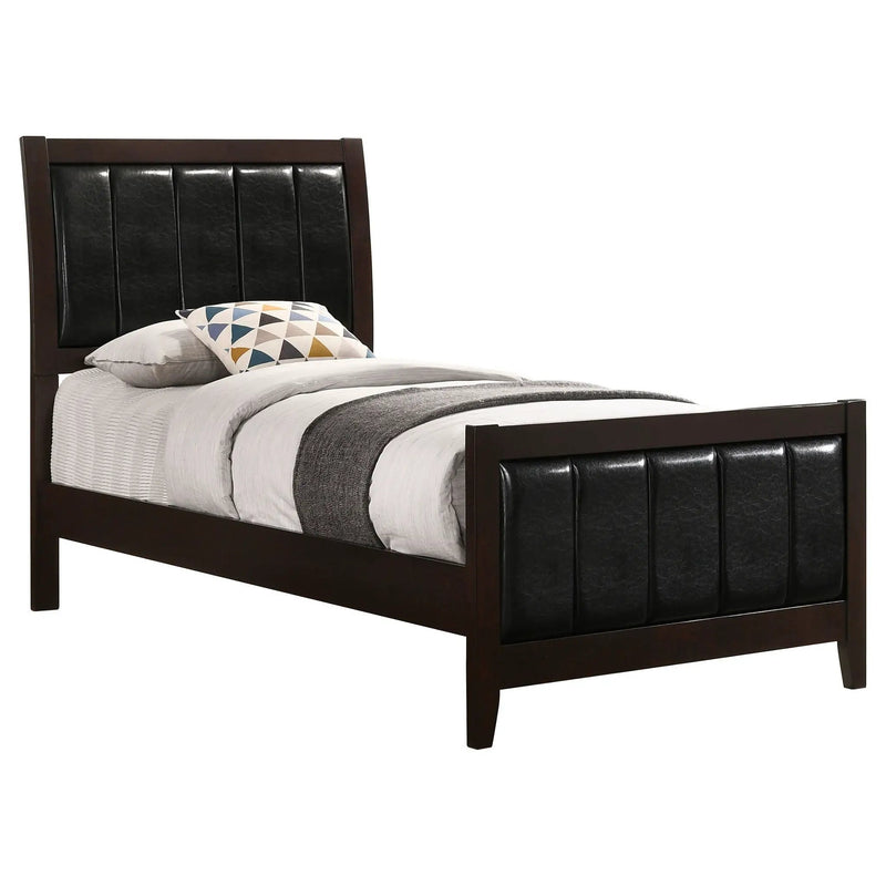 Carlton Wood Twin Panel Bed Cappuccino by Unique Piece Furniture