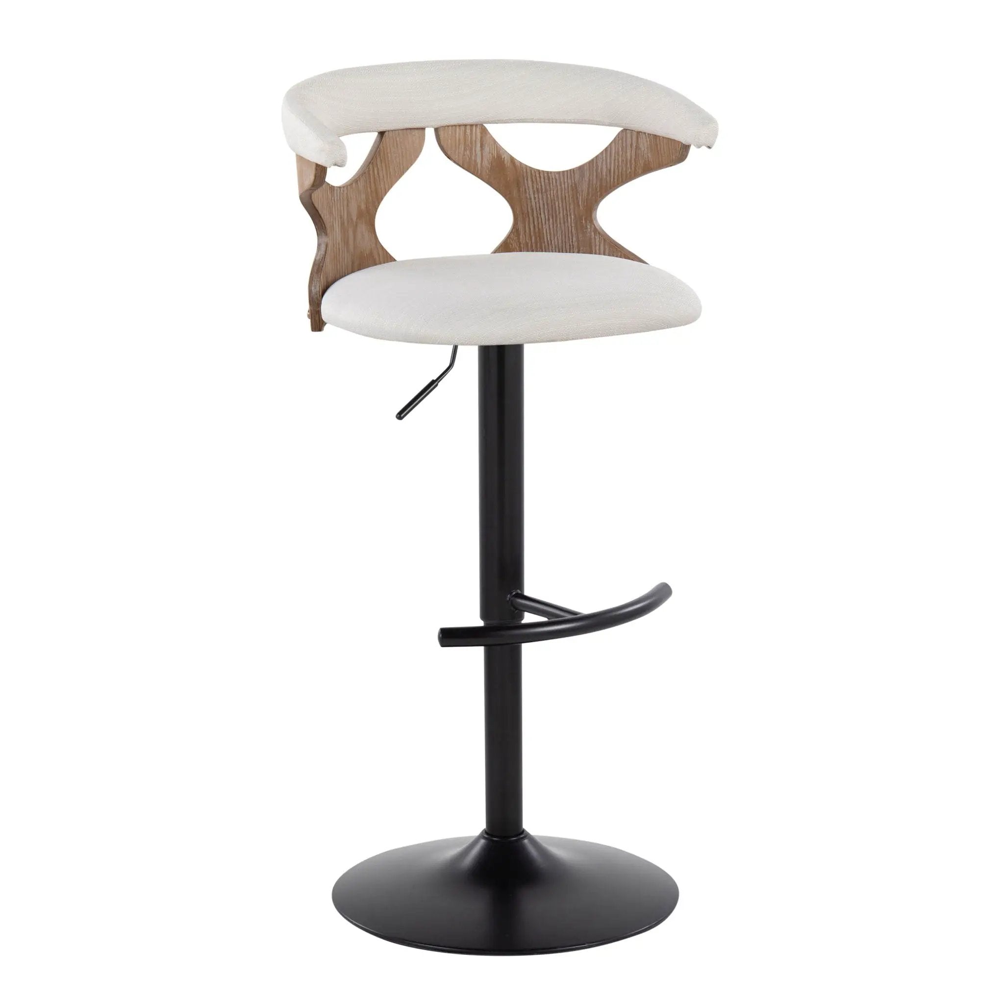 Gardenia - Contemporary Adjustable Barstool & Swivel With Rounded T Footrest (Set of 2) by Unique Piece Furniture