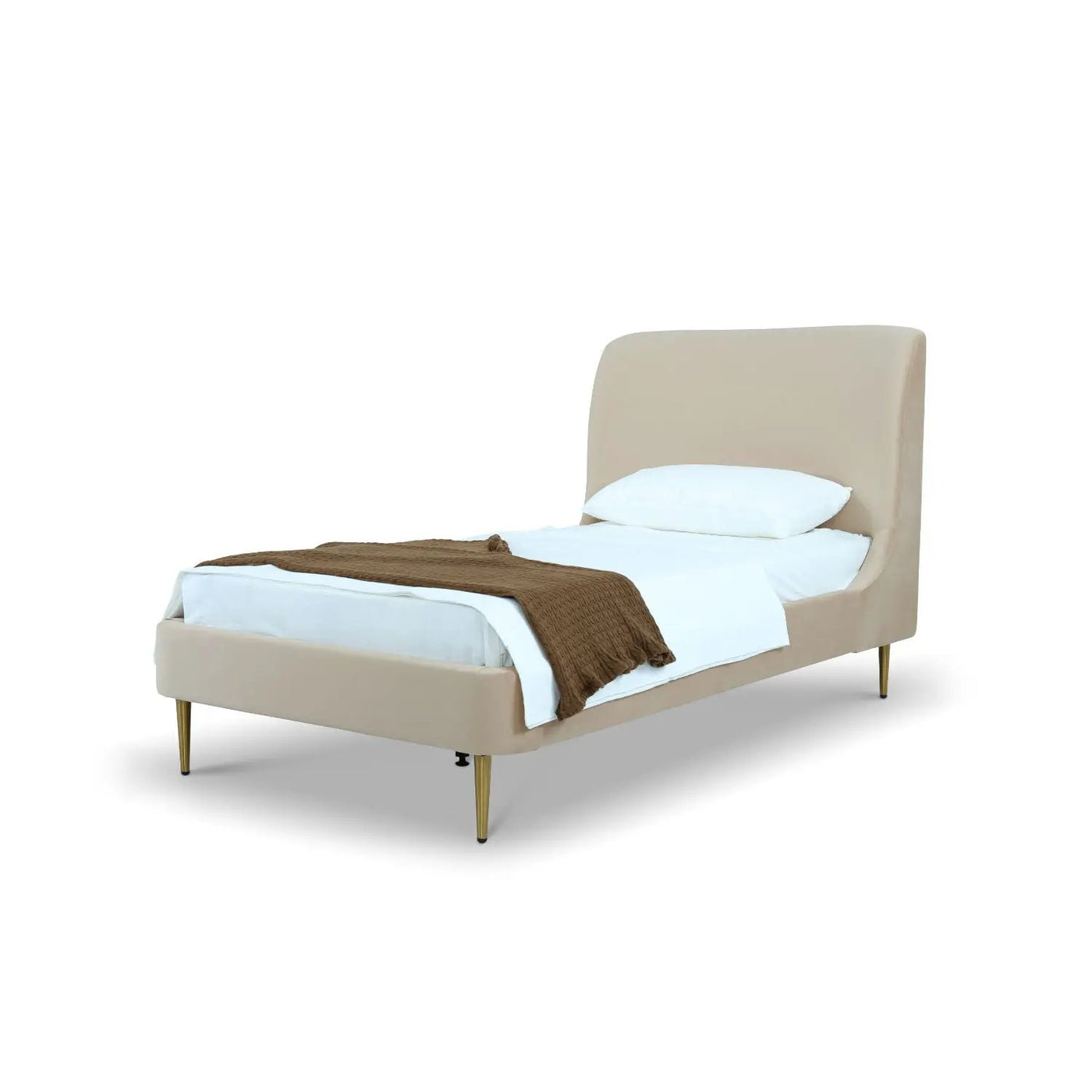 Mid-Century Modern Upholstered Bed With Curved Headboard by HouseOfZazla