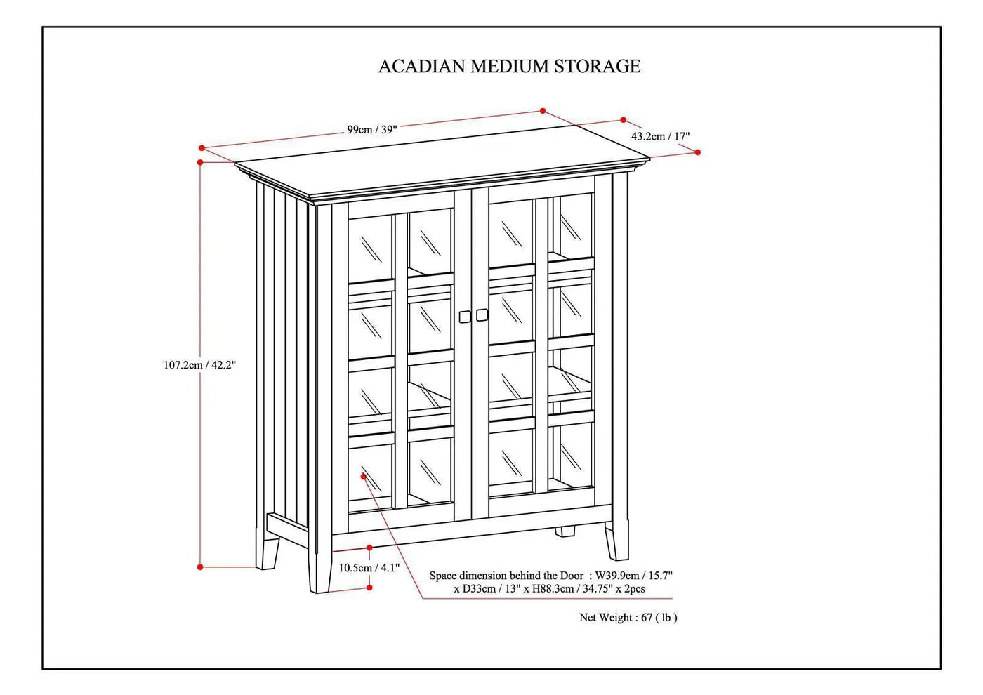 Acadian - Medium Storage Cabinet, Handcrafted by HouseOfZazla