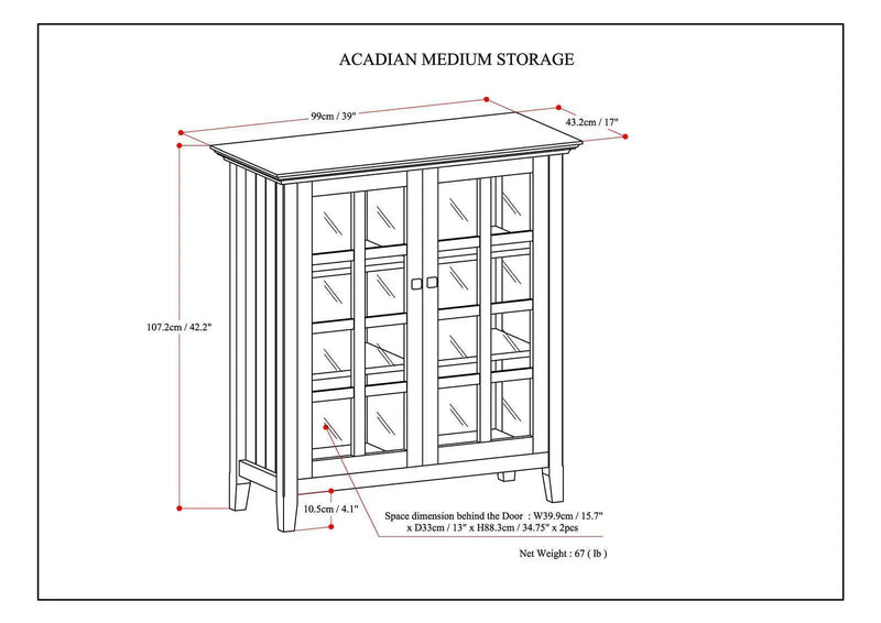 Acadian - Medium Storage Cabinet, Handcrafted by Unique Piece Furniture