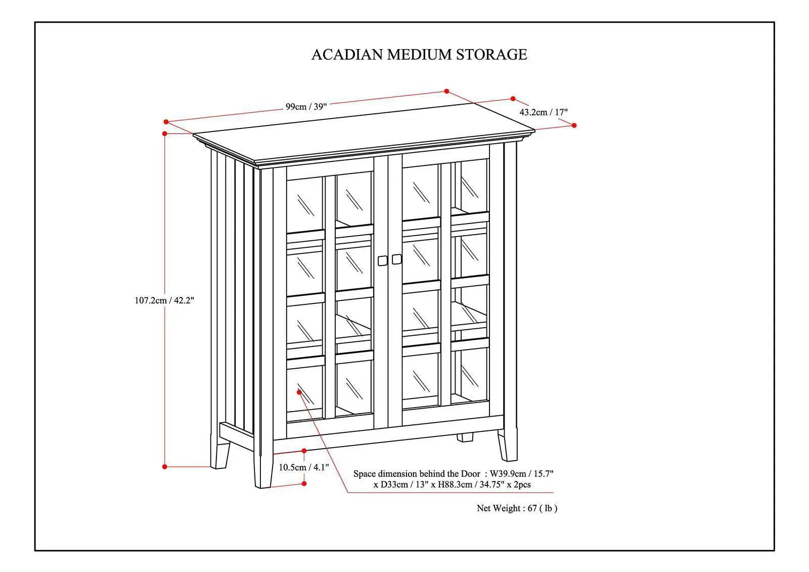 Acadian - Medium Storage Cabinet, Handcrafted by Unique Piece Furniture
