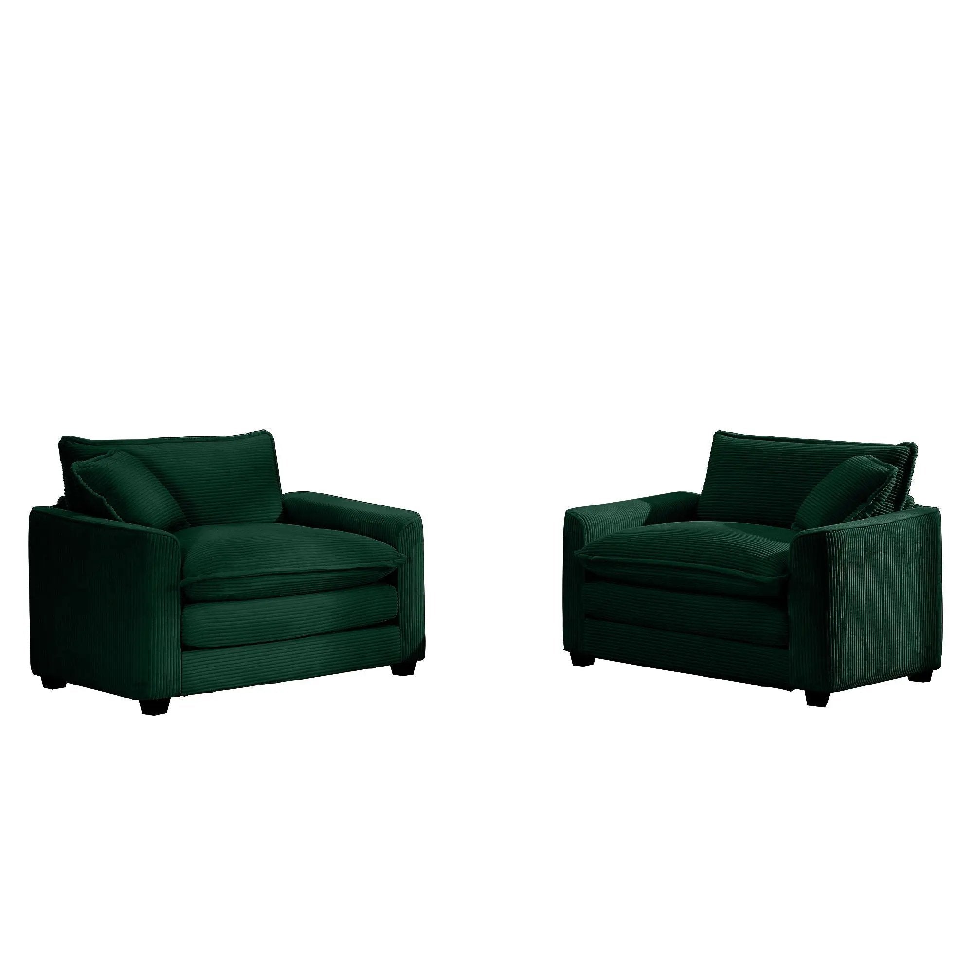 Modern Classic Fabric Single Chair Deep Seat Sofa With Pillow by HouseOfZazla