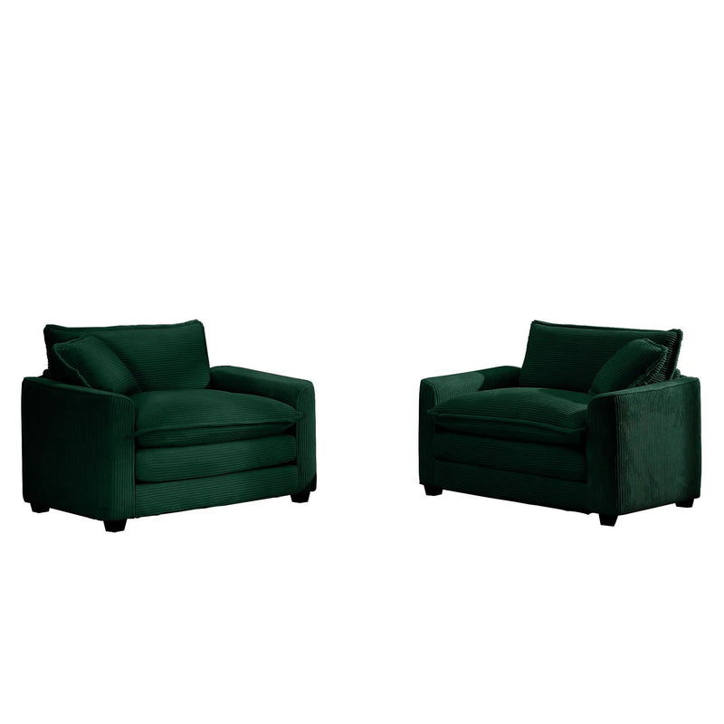 Modern Classic Fabric Single Chair Deep Seat Sofa With Pillow by HouseOfZazla