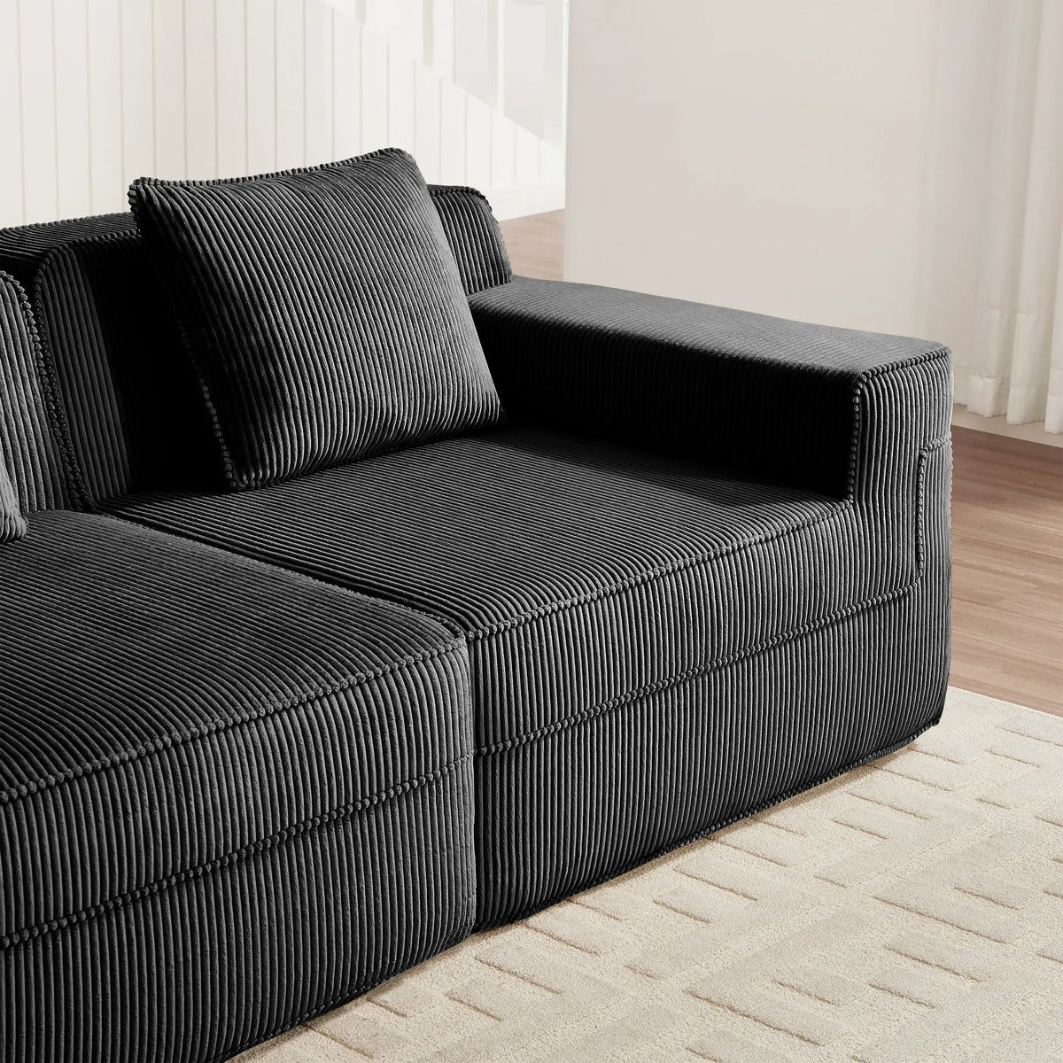 Armless Sofa With Pillow Corduroy by HouseOfZazla